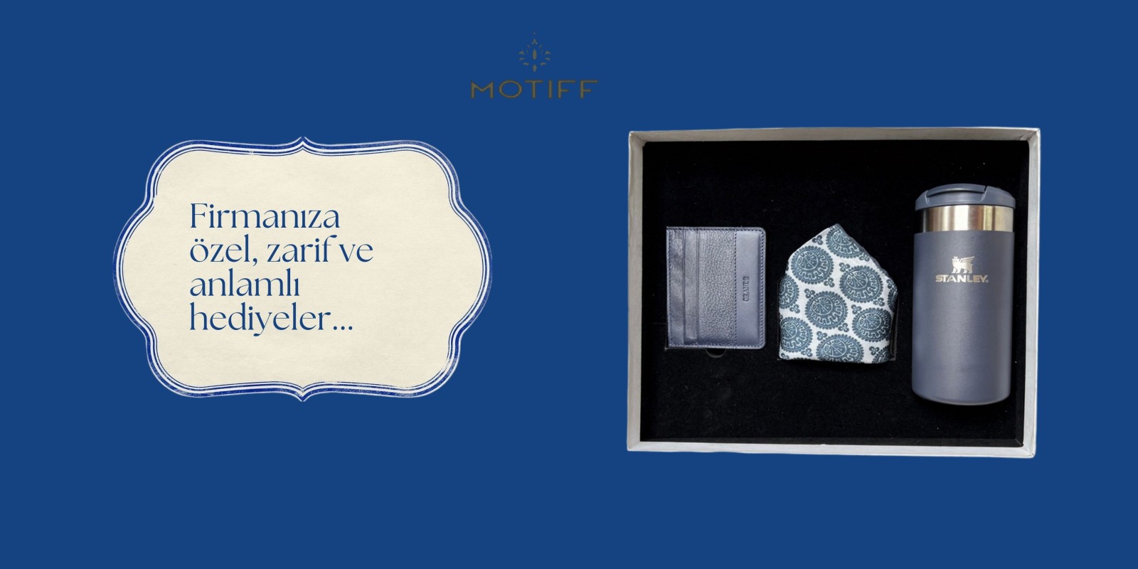 Geleneksel Desenli Cep Mendili Stanley Termos Set